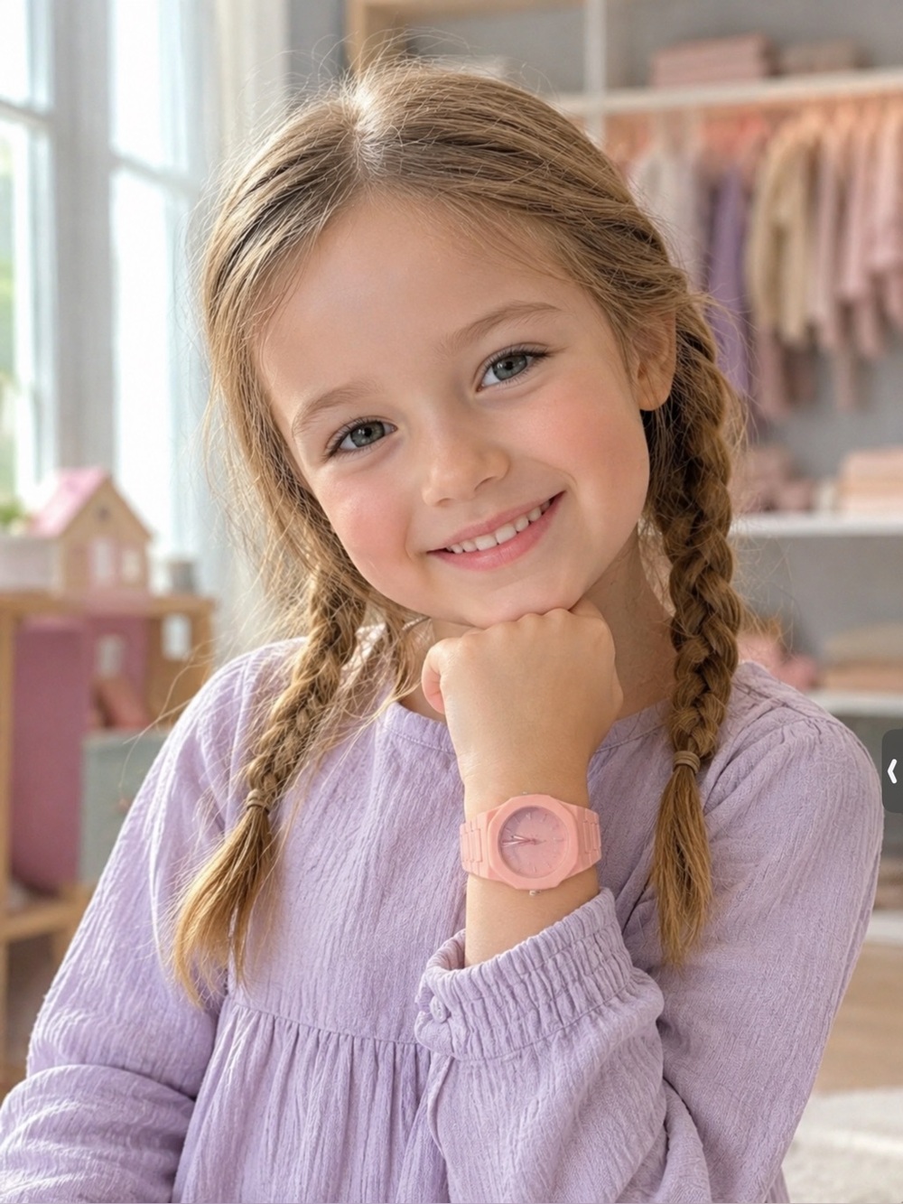 Kids Pink Silicone Watch - Unbranded